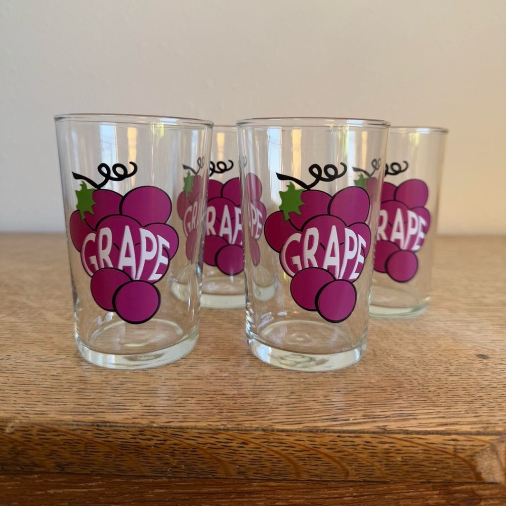 Vintage Luminarc Grape Juice Glasses, Set of 4